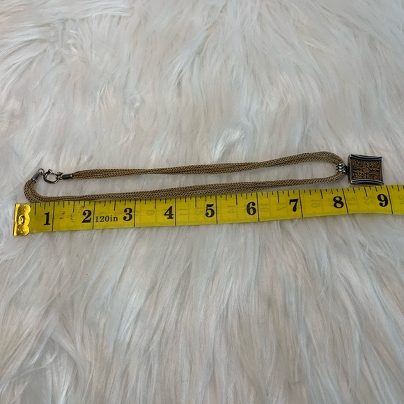 Elegant Gold Rope and Silver Pendant Necklace With Flower - Picture 3 of 6